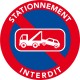 Autocollants interdiction de stationner. Enlèvement véhicule.