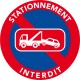 Autocollants interdiction de stationner. Enlèvement véhicule.