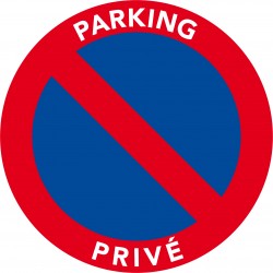 Autocollants interdiction de stationner. Parking privé.