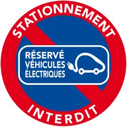 Autocollants dissuasifs - Autocollants réservés véhicules électriques. (vendu par pack)
