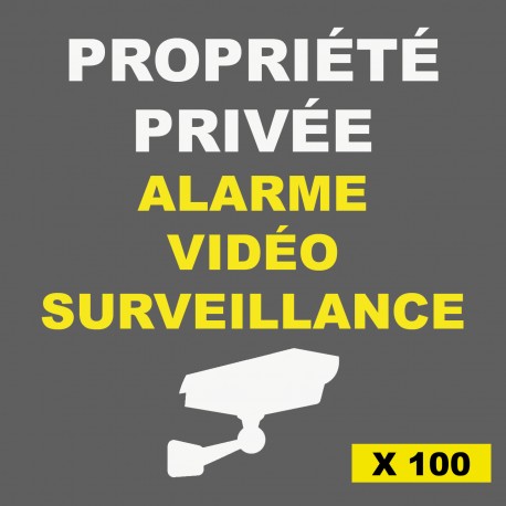 Propriété privée. Alarme. Vidéo surveillance. En vinyle.