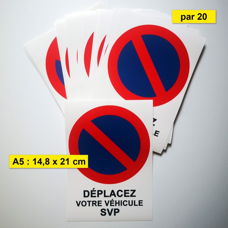 interdit de stationner. Autocollants pour dissuader les contrevenants