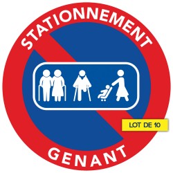 Autocollants voiture stationnement gênant passage de personnes