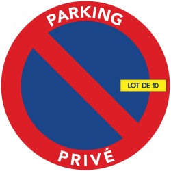 Autocollants dissuasifs parking privé. (vendu par pack)