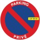 Autocollants interdiction de stationner. Parking privé.