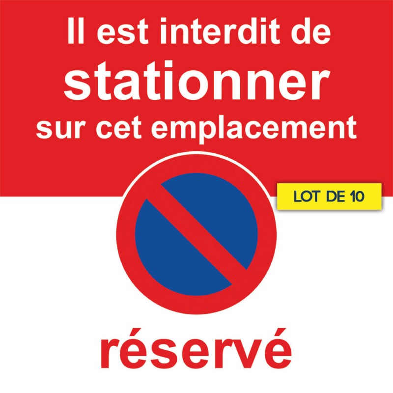 Grands stickers de stationnement Interdit pour voitures mal garées