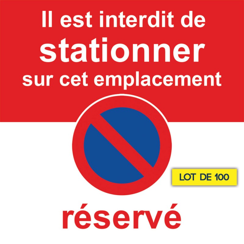 Autocollants Défense de stationner sortie de véhicules - Lot de 5