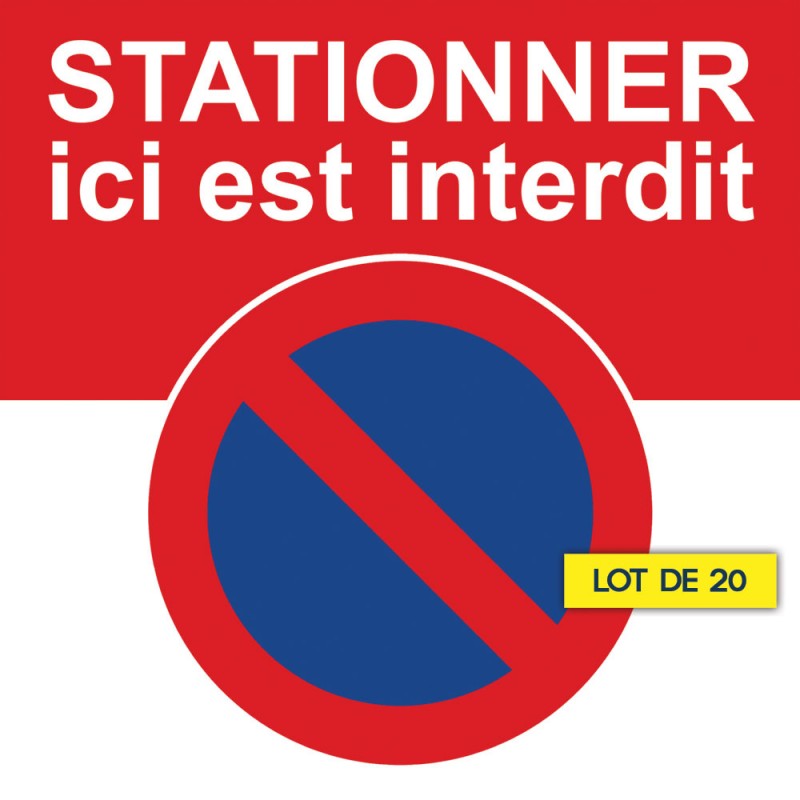 6 panneaux autocollants pour voiture mal garée - Papier autocollant  dissuasif carré STATIONNER ICI C'EST INTERDIT.