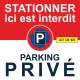 Autocollant stationnement interdit sur parking privé