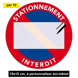 25x25 cm- AUTOCOLLANT STICKER INTERDIT STATIONNER SORTIE VEHICULES PANNEAU  IS-02