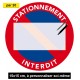 Autocollants de stationnement interdit personnalisables (vendu par pack)