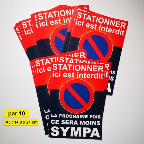 Autocollant de stationnement interdit 14 cm - Autocollant de stationnement  interdit 