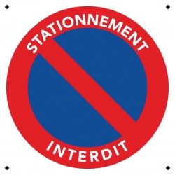 Panneau interdiction de stationner en pvc 25 x 25 cm