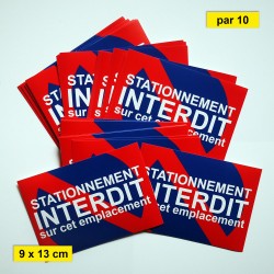 Étiquettes de stationnement interdit (vendues par pack)