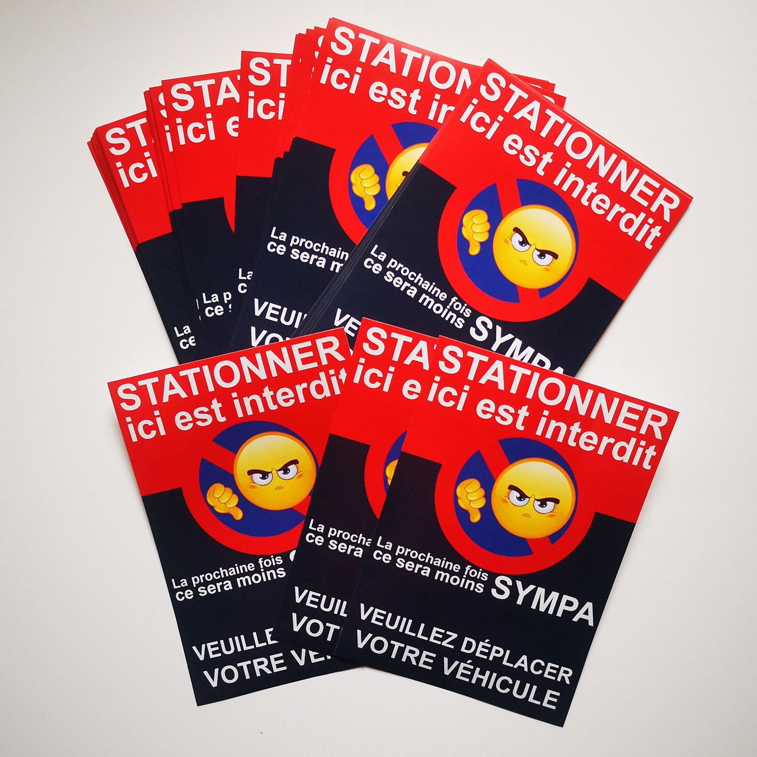 autocollants pour les stationnements interdits