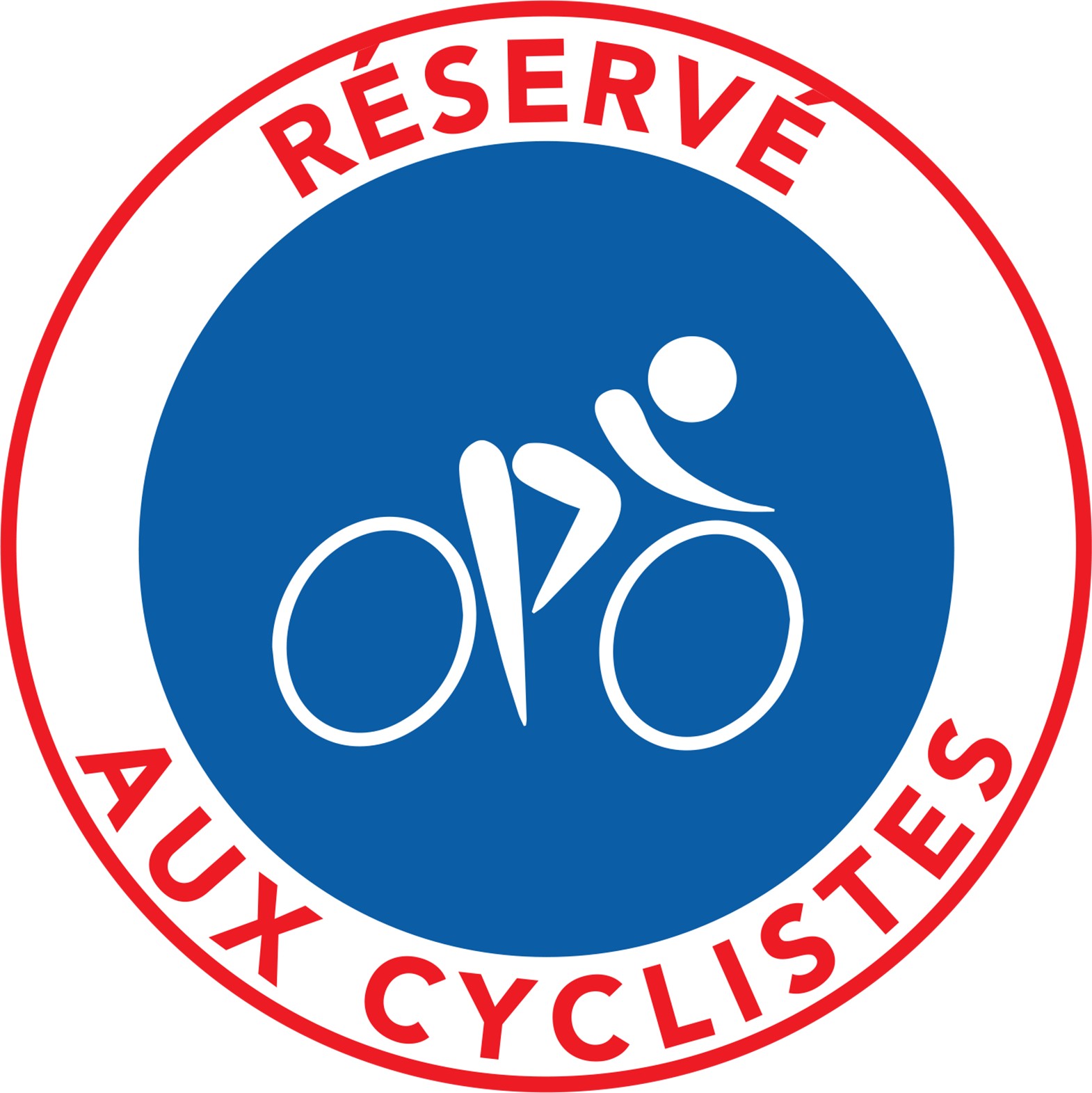 Autocollant « Réservé aux cyclistes » 15 × 15 cm, vue 2