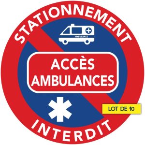 Autocollant « Accès ambulance » 15 × 15 cm