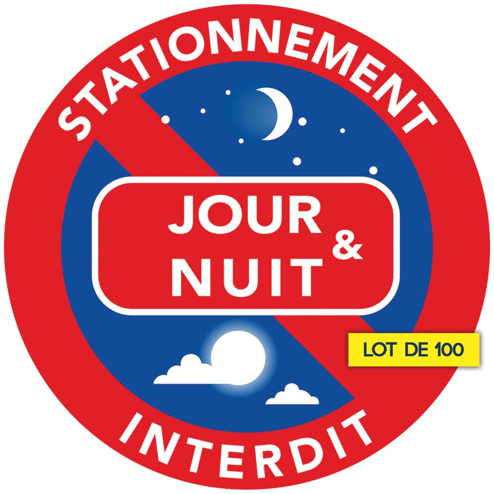 Autocollant « Stationnement interdit jour et nuit » 15 × 15 cm, vue 7