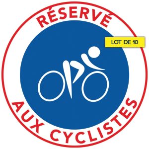 Autocollant « Réservé aux cyclistes » 15 × 15 cm
