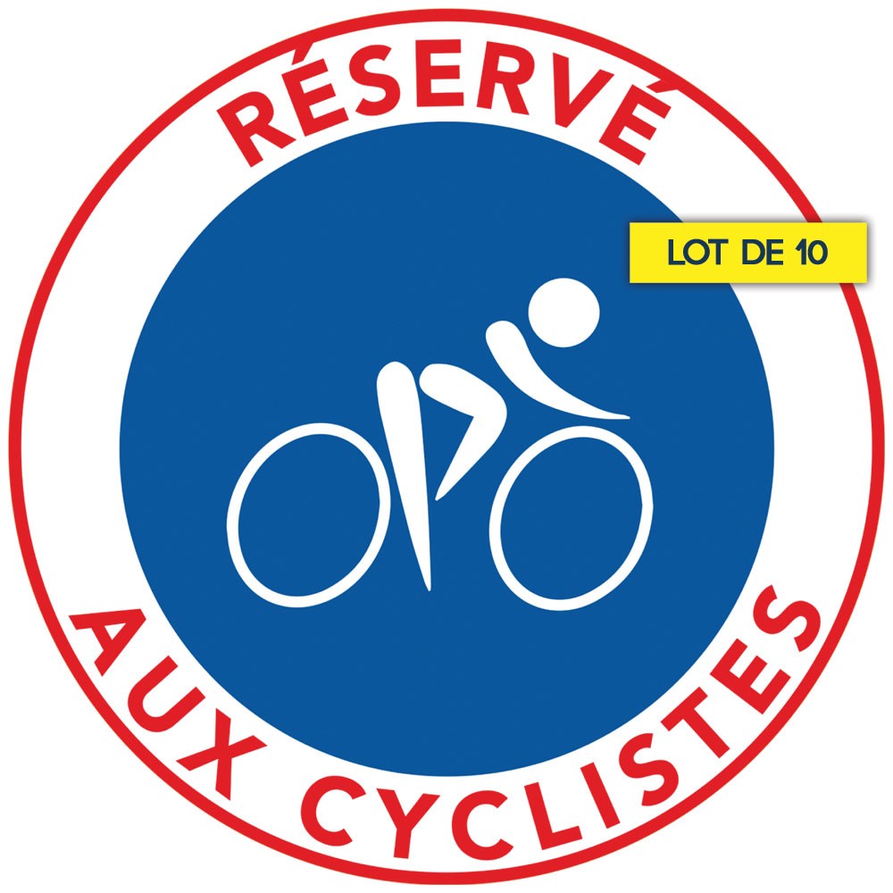 Autocollant « Réservé aux cyclistes » 15 × 15 cm
