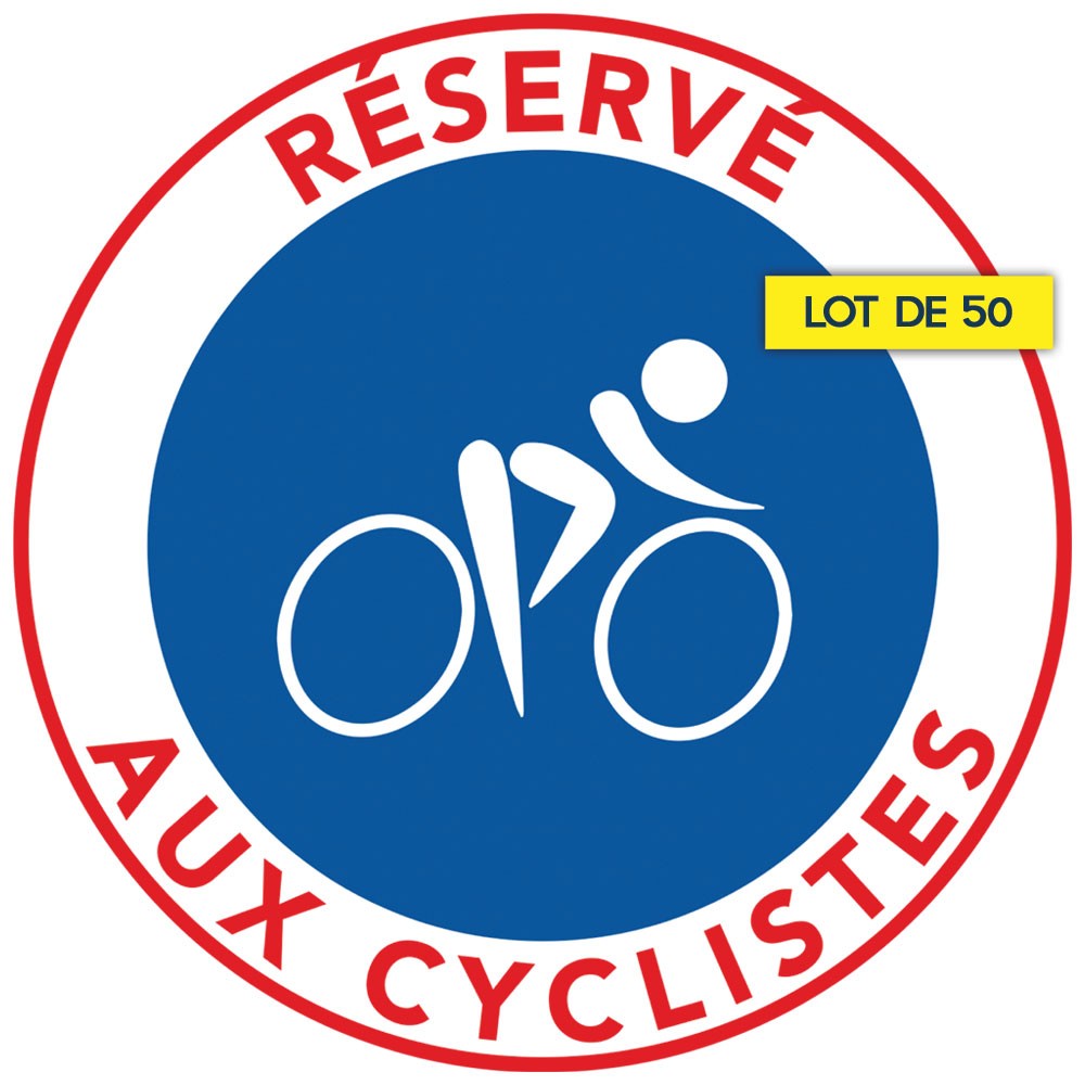 Autocollant « Réservé aux cyclistes » 15 × 15 cm, vue 4