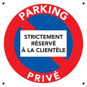 Panneau « Parking strictement réservé à la clientèle » 25 × 25 cm