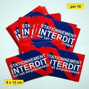 Étiquettes adhésives de stationnement interdit, petit format