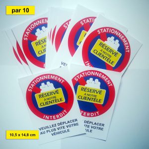 Autocollant « Parking réservé à notre clientèle » (A6)